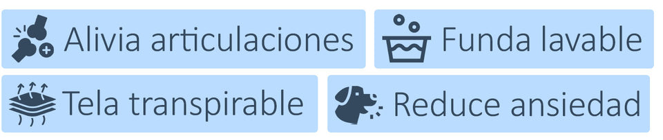 Beneficios: Alivia articulaciones, Funda lavable, Tela transpirable, Reduce ansiedad